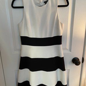 Black and White Ann Taylor Striped Dres